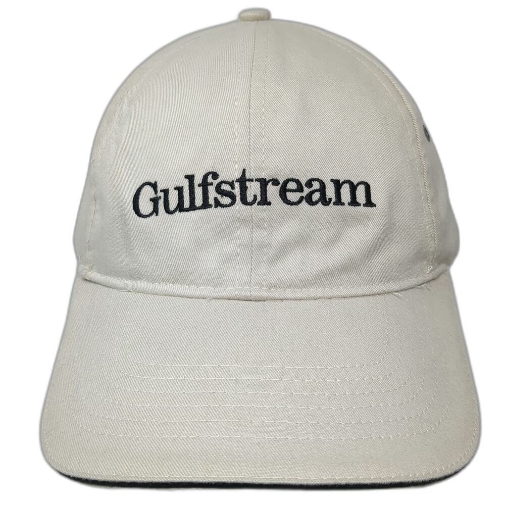 Gulfstream Baseball Cap Brown Black One Size Slideback Cotton Embroidered Hat